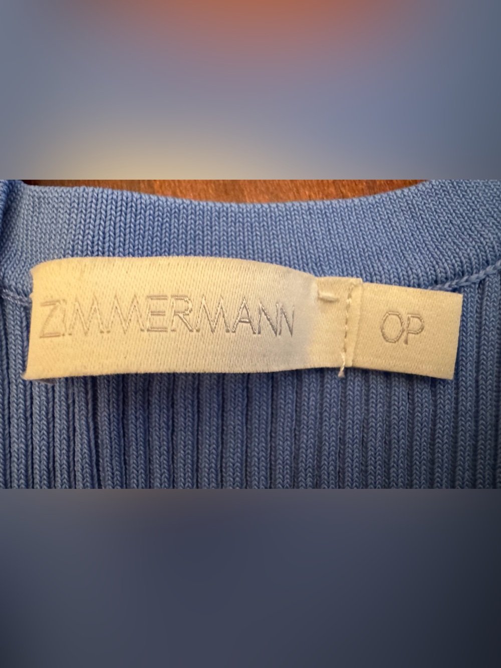 Zimmermann Light Blue Ribbed Scoop Tank - Picture 3 of 3